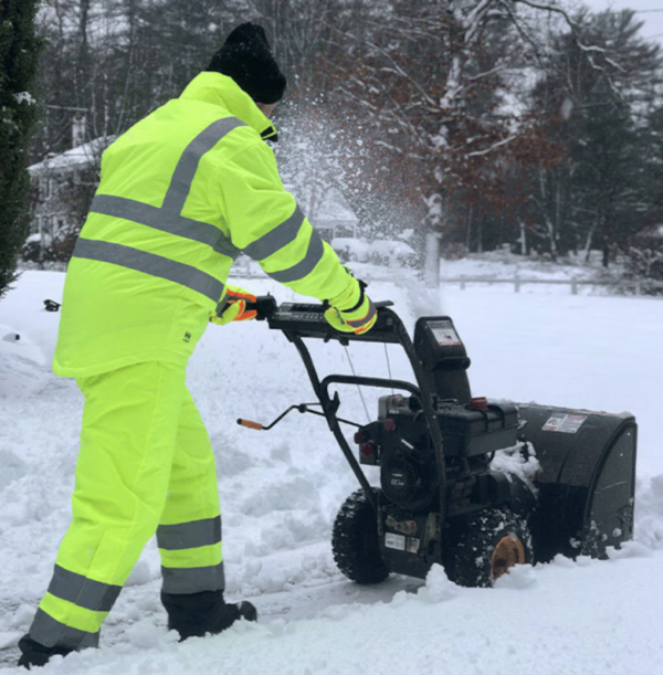 Man snow blowing