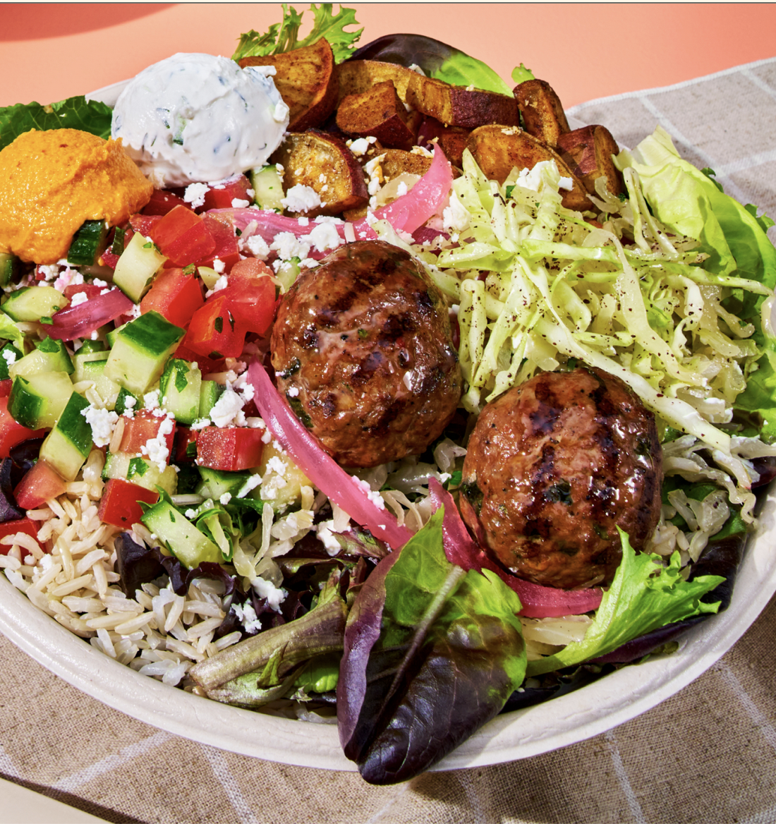 Spicy Lamb + Sweet Potato Bowl