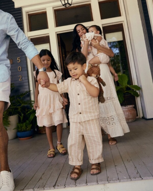 Family in Easter outfits