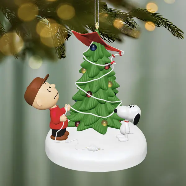 Charlie Brown with Kite Stuck in Xmas Tree