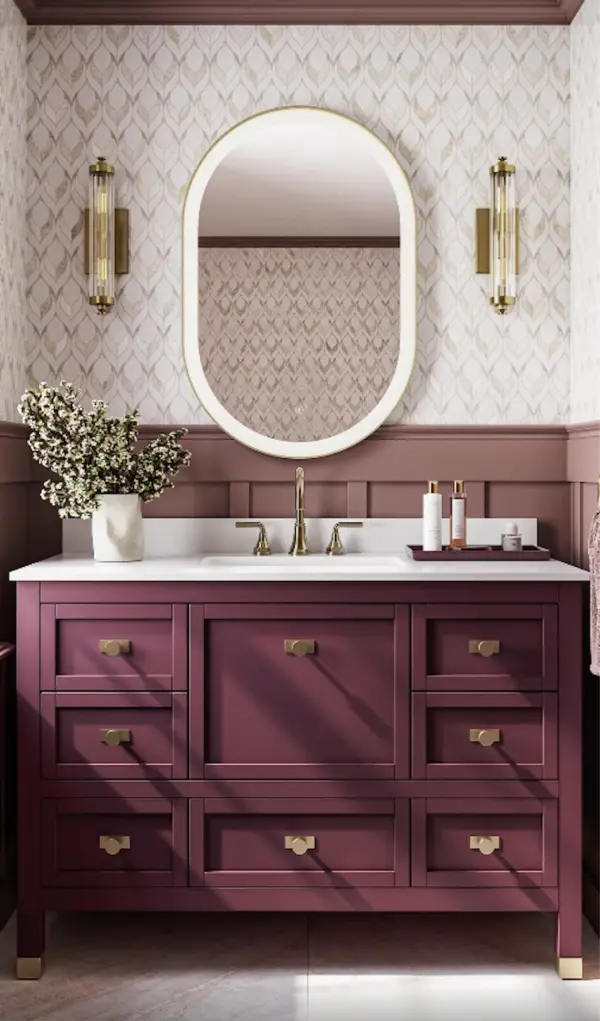 Burgundy Bathroom